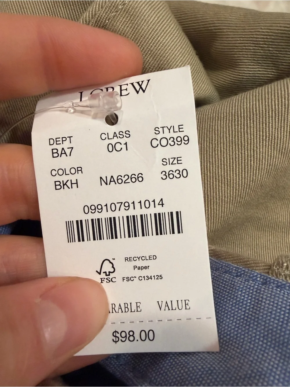 J crew burnished khaki Slim-fit original chino pant